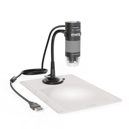 Plugable Technologies Digital Microscope with Flexible Arm Observation Stand Compatible with USB and USB-C Windows, macOS, ChromeOS, iPad (USB C), Android, Linux systems (2MP, 250x Magnification)