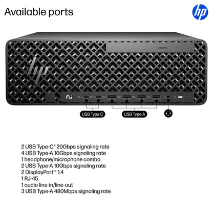 HP Z2 SFF G1i Wolf Pro Security Edition Intel Core Ultra 7 265 32 GB DDR5-SDRAM 1 TB SSD NVIDIA RTX A1000 Windows 11 Pro Workstation AI Workstation, AI PC Black
