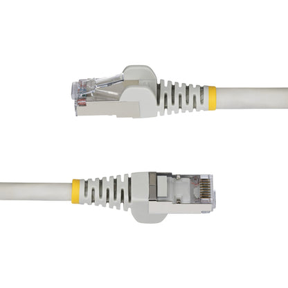 StarTech.com 1ft Gray CAT6a Ethernet Cable, Snagless RJ45, 10GbE, 100W PoE++, S/FTP, LSZH, 27AWG Pure Bare Copper Wire, 500MHz, Shielded Network Patch Cord w/Strain Reliefs, Individually Tested/ETL Verified