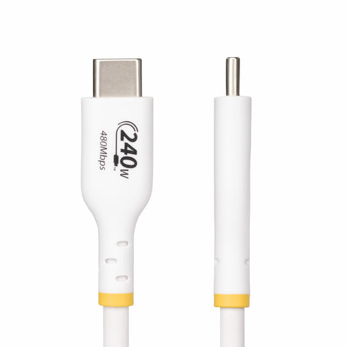 StarTech.com 6ft White USB-C Charging Cable, USB-IF Certified USB C Cable, 240W PD EPR, USB 2.0 Type-C Laptop Charger Cord, USB-C Data Transfer Cable, TPE Jacket