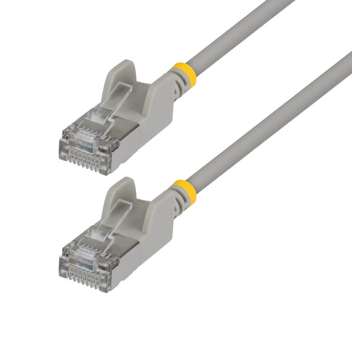 StarTech.com 6in Gray Ultra Slim Cat6A Ethernet Cable, Snagless, FTP, Pure Bare Copper Wire, 34AWG Slim RJ45 Network Patch Cord, Individually Tested