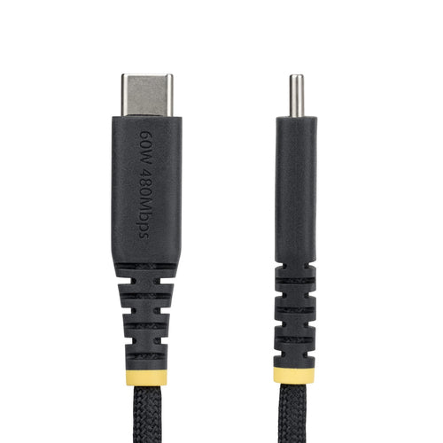 StarTech.com 5-Pack 3ft (91cm) USB-C Charging Cable, 60W (3A) PD, Dual-Layer Braided Nylon/TPE Jacket, Rugged USB C Charging Cord, USB 2.0 Laptop Charger Cable