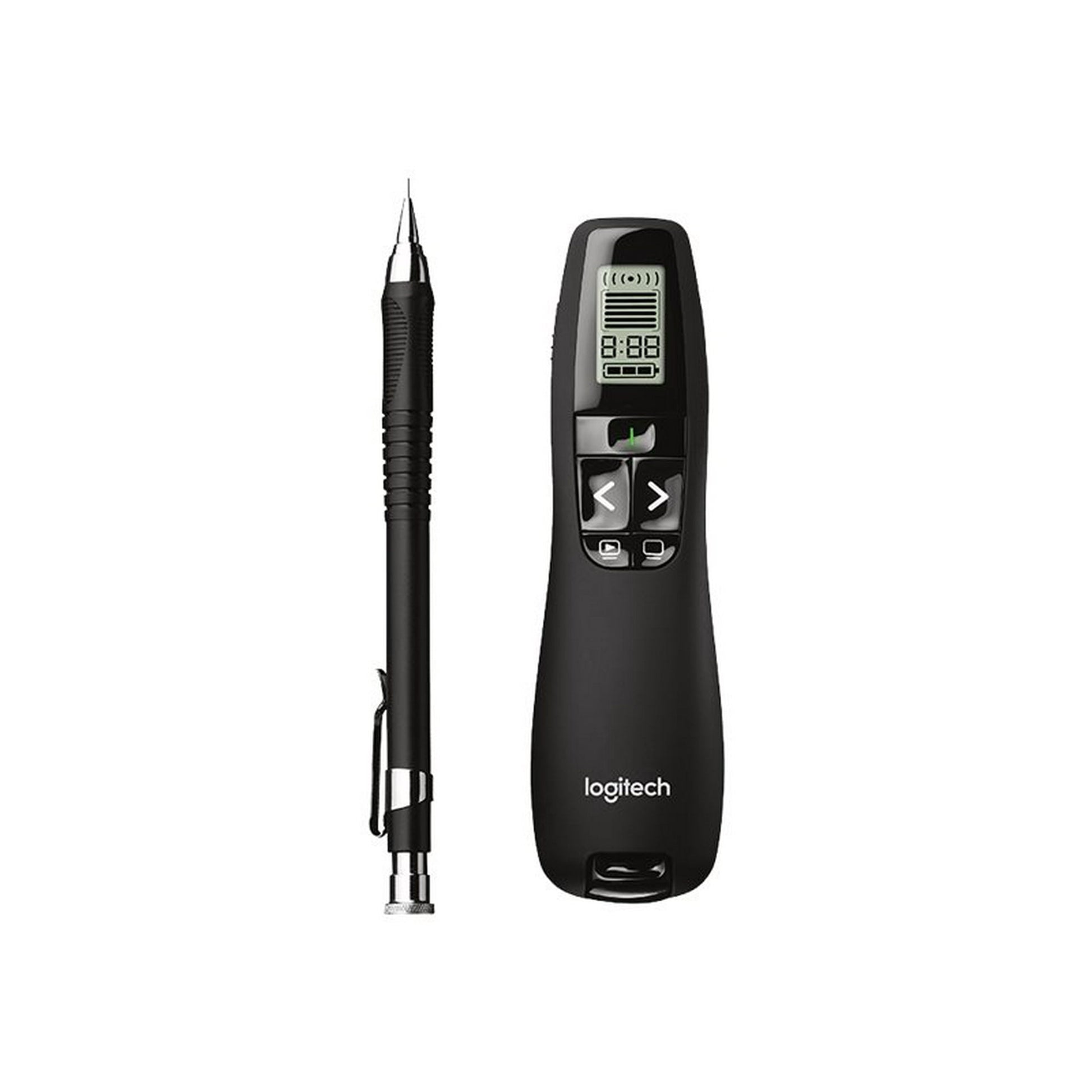 Logitech Professional Wireless Presenter R800 with Green Laser Pointer  100ft Projection  Black