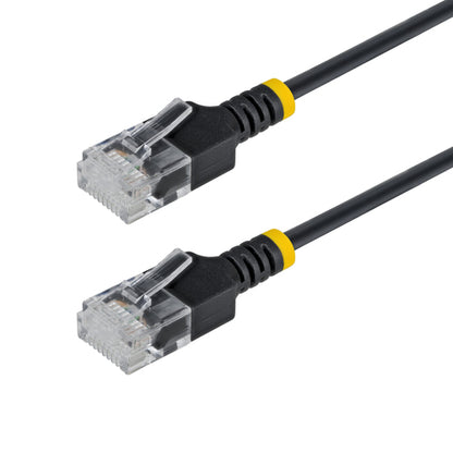StarTech.com 10ft Black Ultra Slim Cat6A Ethernet Cable, UTP, Pure Bare Copper Wire, 34AWG Slim RJ45 Network Patch Cord, Individually Tested