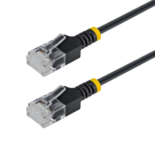 StarTech.com 4ft Black Ultra Slim Cat6A Ethernet Cable, UTP, Pure Bare Copper Wire, 34AWG Slim RJ45 Network Patch Cord, Individually Tested