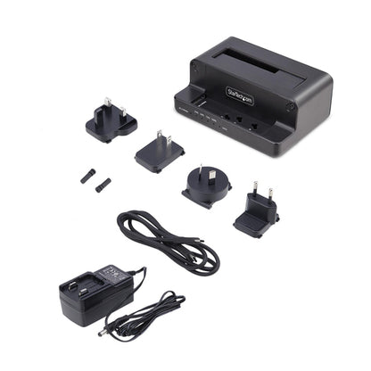 StarTech.com M.2 NVMe to 2.5/3.5" SATA Drive Duplicator, Dual Bay Standalone SSD Cloner/Drive Dock, Bidirectional NVMe to SATA / SATA to NVMe, Up to 27GBpm, TAA