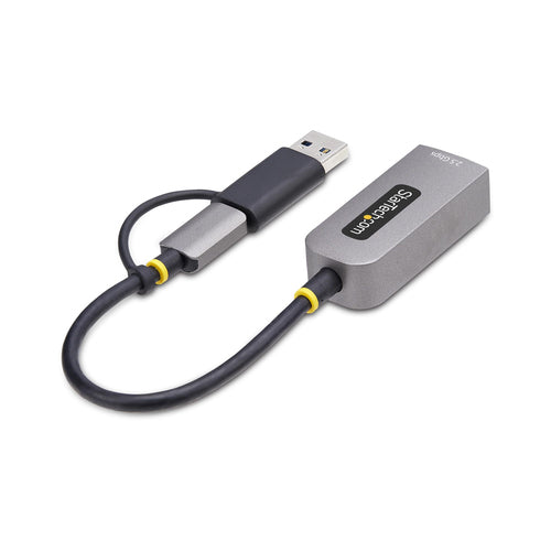 StarTech.com 2.5GbE USB-C to Ethernet Adapter with USB-A Converter, NBASE-T NIC, USB 3.0 Type-C 2.5/1G Multi Speed Network, Thunderbolt Compatible, Windows & Mac