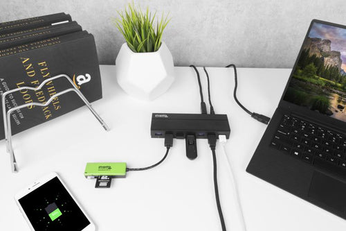 Plugable Technologies USB3-HUB7C interface hub USB 3.2 Gen 1 (3.1 Gen 1) Type-A 5000 Mbit/s Black