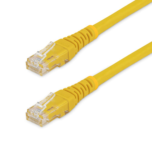 StarTech.com 25ft CAT6 Ethernet Cable - Yellow CAT 6 Gigabit Ethernet Wire -250MHz 100W PoE RJ45 UTP Molded Network/Patch Cord w/Strain Relief/ Individually Tested