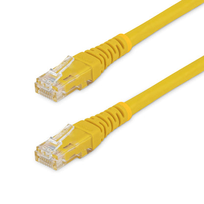 StarTech.com 25ft CAT6 Ethernet Cable - Yellow CAT 6 Gigabit Ethernet Wire -250MHz 100W PoE RJ45 UTP Molded Network/Patch Cord w/Strain Relief/ Individually Tested