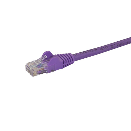 StarTech.com 1ft CAT6 Ethernet Cable - Purple CAT 6 Gigabit Ethernet Wire -250MHz 100W PoE RJ45 UTP Network/Patch Cord Snagless w/Strain Relief Individually Tested