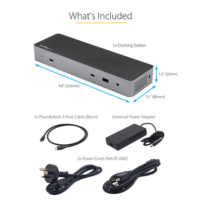 StarTech.com USB C Docking Station for Macbook Pro/Air-M1/M2/M3/M4, Thunderbolt Compatible, HDMI/DisplayPort, Dual 4K 60Hz/Single 8K, USB Type-C Laptop Dock, 96W Power Delivery, USB 10Gbps