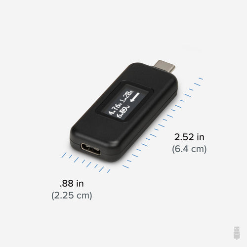 Plugable Technologies USB C Power Meter Tester for Monitoring USB-C Connections - Digital Multimeter for USB-C Cables, Laptops, Phones, Chargers - Driverless