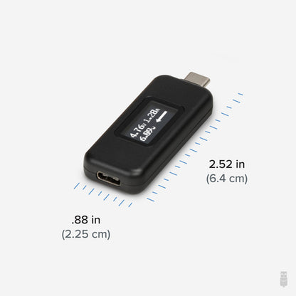 Plugable Technologies USB C Power Meter Tester for Monitoring USB-C Connections - Digital Multimeter for USB-C Cables, Laptops, Phones, Chargers - Driverless