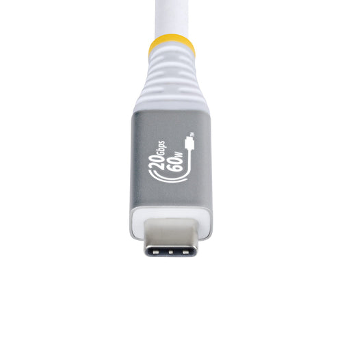 StarTech.com 10ft (3m) USB4 Cable, 20Gbps, USB-IF Certified USB-C Cable, 60W PD, 4K 120Hz DP 2.1, TPE Jacket, White USB-C Cord