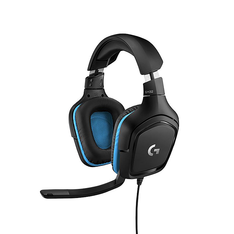 Logitech G432 Wired Gaming Headset  7.1 Surround Sound  DTS Headphone:X 2.0  50 mm Audio Drivers  USB and 3.5 mm Jack  Flip-to-Mute Mic  PC  Black