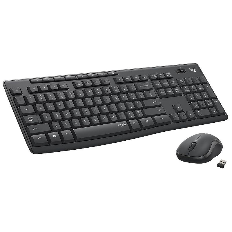 Logitech MK295 Wireless Mouse & Keyboard Combo with SilentTouch Technology  Full Numpad  Graphite