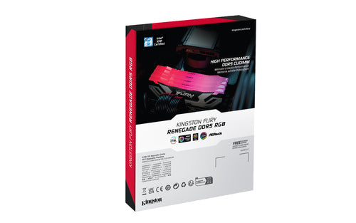 Kingston Technology FURY 48GB 8400MT/s DDR5 CL40 CUDIMM (Kit of 2) Renegade RGB Silver XMP