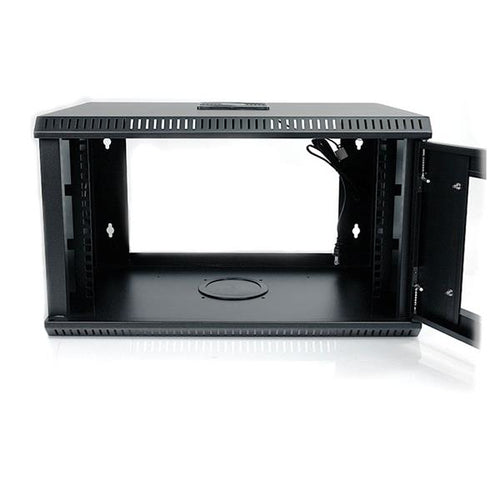 StarTech.com 2-Post 6U Wall Mount Network Cabinet with Acrylic Door, 19" Wall-Mounted Server Rack for Data / AV / Electronics / Computer Equipment, Small Vented Rack Enclosure