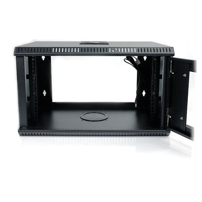 StarTech.com 2-Post 6U Wall Mount Network Cabinet with Acrylic Door, 19" Wall-Mounted Server Rack for Data / AV / Electronics / Computer Equipment, Small Vented Rack Enclosure