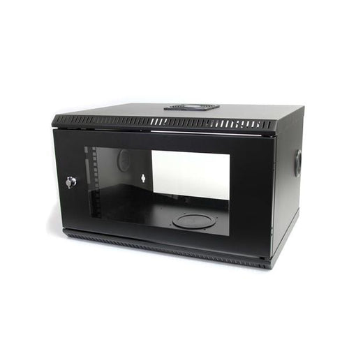 StarTech.com 2-Post 6U Wall Mount Network Cabinet with Acrylic Door, 19" Wall-Mounted Server Rack for Data / AV / Electronics / Computer Equipment, Small Vented Rack Enclosure