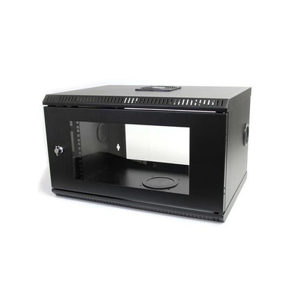 StarTech.com 2-Post 6U Wall Mount Network Cabinet with Acrylic Door, 19" Wall-Mounted Server Rack for Data / AV / Electronics / Computer Equipment, Small Vented Rack Enclosure