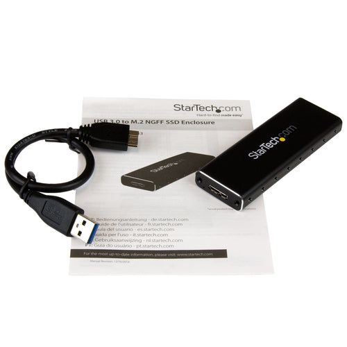 StarTech.com M.2 SSD Enclosure for M.2 SATA SSDs - USB 3.0 (5Gbps) with UASP - TAA