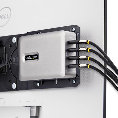 StarTech.com 4-Port Multi-Device USB-C Charger, 240W Total, Single Port 140W EPR, PD 3.1, Screw Locking Ports, Surface Mounting, Ideal for Boardrooms, 2x 10ft USB-C Side Locking 240W Cables Included