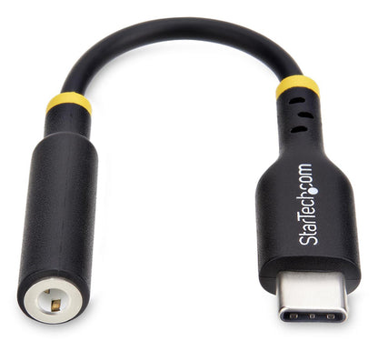 StarTech.com 5in (12.7cm) USB-C to 3.5mm TRRS Headphone/Headset Jack Audio Adapter, USB Type-C Aux Dongle, 32-bit DAC, Supports USB-C/Thunderbolt, Laptop/Phone/Tablet