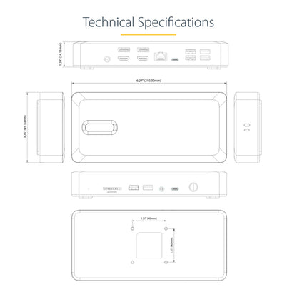 StarTech.com Universal USB4 & Thunderbolt 4 Docking Station, Quad Display on Windows, Dual Display on MacBook, HDMI DP Dock with 98W Laptop Charging