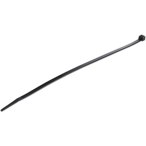 StarTech.com 10"(25cm) Cable Ties - 1/8"(4mm) wide, 2-5/8"(68mm) Bundle Diameter, 50lb(22kg) Tensile Strength, Nylon Self Locking Zip Ties w/ Curved Tip - 94V-2/UL Listed, 100 Pack - Black - TAA