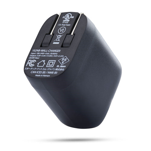 StarTech.com 20W USB‑C Wall Charger, Portable Charger with USB Power Delivery Fast Charging, 5V/9V PD, USB-C Charger, Black