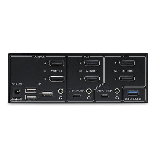 StarTech.com 2-Port Dual-Monitor DisplayPort KVM Switch, 8K 60Hz / 4K 144Hz, DP 1.4, 2x USB 10Gbps Ports, 4x USB HID Ports, Hotkey Switching, TAA Compliant