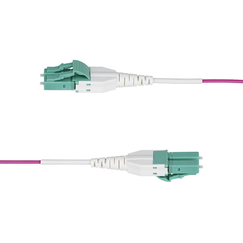 StarTech.com 50m (164ft) LC to LC (UPC) OM4 Multimode Fiber Optic Cable, Erika Violet, 50/125µm, 40G/100G, LOMMF/VCSEL, Uniboot Fiber Jumper Cord, OFNR Riser Rated