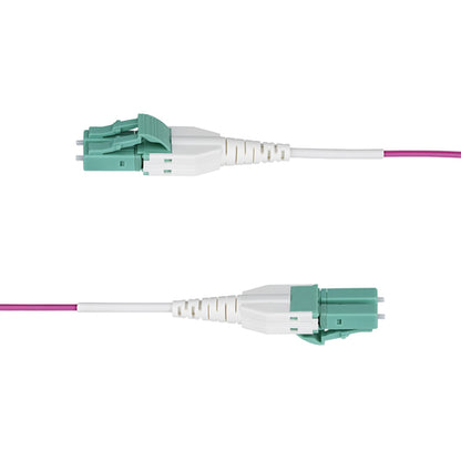 StarTech.com 50m (164ft) LC to LC (UPC) OM4 Multimode Fiber Optic Cable, Erika Violet, 50/125µm, 40G/100G, LOMMF/VCSEL, Uniboot Fiber Jumper Cord, OFNR Riser Rated