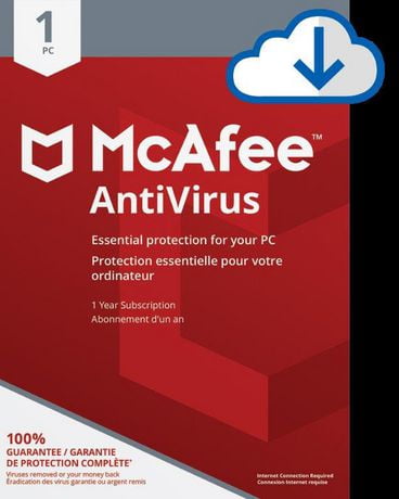 McAfee® AntiVirus Protection  Internet Security Software  1 PC  1 Year – Digital Download