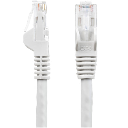 StarTech.com 50ft CAT6 Cable - White CAT6 Ethernet Cable - Gigabit Ethernet Wire - 250MHz 100W PoE RJ45 UTP CAT 6 Network/Patch Cord Snagless - Individually Tested
