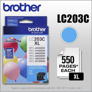 Brother LC203 Cyan Ink Cartridge High Yield (LC203CS) 1106360