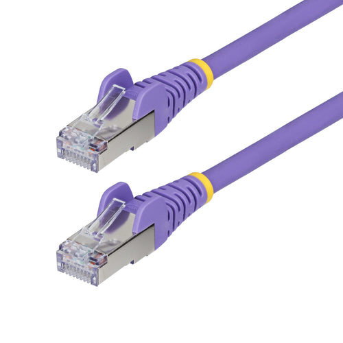 StarTech.com 1ft Purple CAT6a Ethernet Cable, Snagless RJ45, 10GbE, 100W PoE++, S/FTP, LSZH, 27AWG Pure Bare Copper Wire, 500MHz, Shielded Network Patch Cord w/Strain Reliefs, Individually Tested/ETL Verified