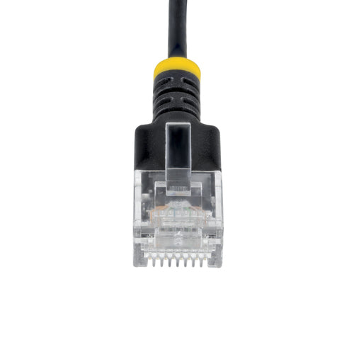 StarTech.com 10ft Black Ultra Slim Cat6A Ethernet Cable, UTP, Pure Bare Copper Wire, 34AWG Slim RJ45 Network Patch Cord, Individually Tested