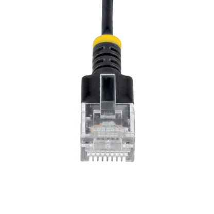 StarTech.com 3ft Black Ultra Slim Cat6A Ethernet Cable, UTP, Pure Bare Copper Wire, 34AWG Slim RJ45 Network Patch Cord, Individually Tested