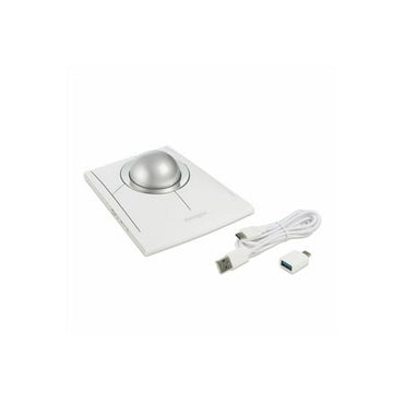 Kensington SlimBlade Pro EQ Trackball - Optical - Cable/Wireless - Bluetooth/Radio Frequency - 2.40 GHz - Rechargeable - White - USB Type C - 8 Programmable Button(s) - Symmetrical - 4 Month Batter...