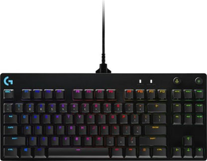 Logitech G PRO Mechanical Gaming Keyboard  Ultra Portable Tenkeyless Design  Detachable Micro USB Cable  16.8 Million Color LIGHTSYNC RGB Backlit Keys