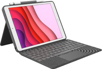 Logitech Combo Touch for iPad (7th  8th and 9th generation) keyboard case with trackpad  wireless keyboard  Smart Connector technology - Graphite