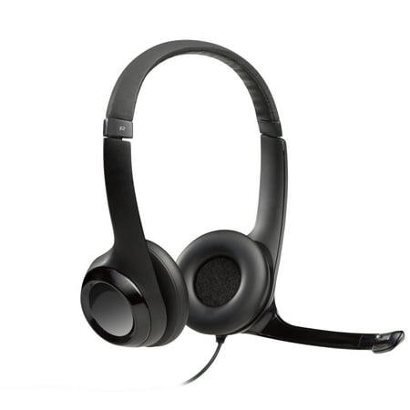 Logitech H390 Wired Headset  Stereo Headphones with Noise-Cancelling Microphone  USB  In-Line Controls  PC/Mac/Laptop - Black