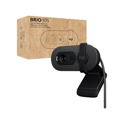 Logitech Brio 105 Full HD 1080p Business Webcam with Auto-Light Balance  USB-A  Privacy Shutter  Easy Set-Up  Compatible with Windows  macOS  ChromeOS