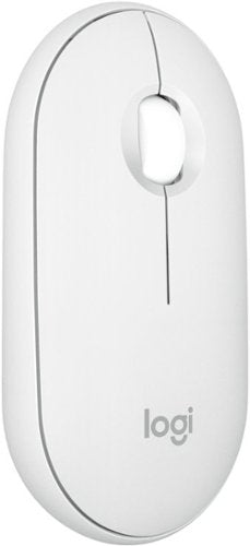 Logitech - Pebble Mouse 2 M350s Slim Lightweight Wireless Bluetooth Optical Silent Ambidextrous Mouse with Customizable Buttons - Wireless - Off-White