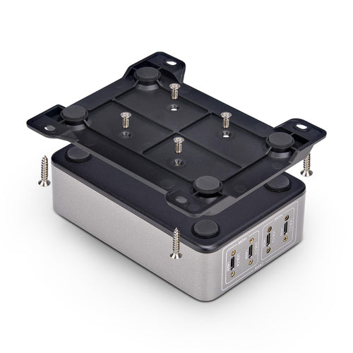 StarTech.com 4-Port Multi-Device USB-C Charger, 240W Total, Single Port 140W EPR, PD 3.1, Screw Locking Ports, Surface Mounting, Ideal for Boardrooms, 2x 10ft USB-C Side Locking 240W Cables Included