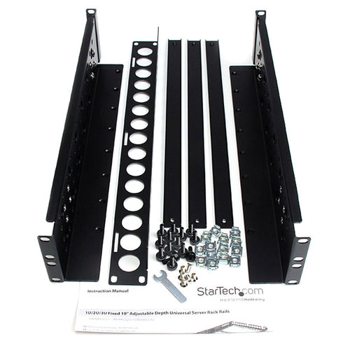 StarTech.com 2U Universal Rack Mount Rails - for 19in Server Rack Enclosure or Cabinet - Adjustable A/V Rack Rails