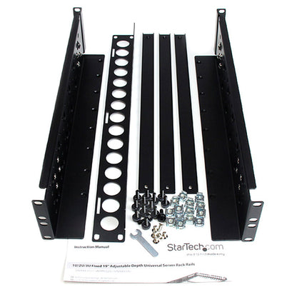StarTech.com 2U Universal Rack Mount Rails - for 19in Server Rack Enclosure or Cabinet - Adjustable A/V Rack Rails